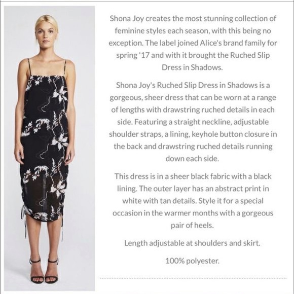 SHONA JOY Ruched Slip Dress In Shadows Black - Picture 4 of 16